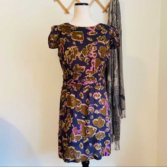 ASOS Dresses & Skirts - SOLD Abstract Floral Print Ruched Dress